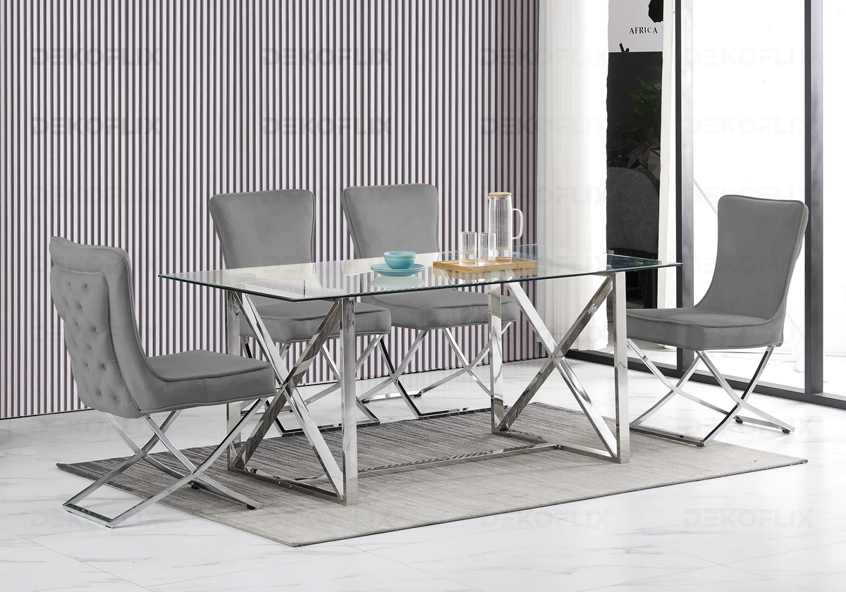 Lot de 2 chaises capitonnées anthracite | Korva