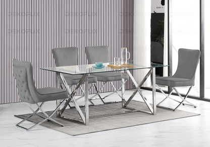 Lot de 2 chaises capitonnées anthracite | Korva
