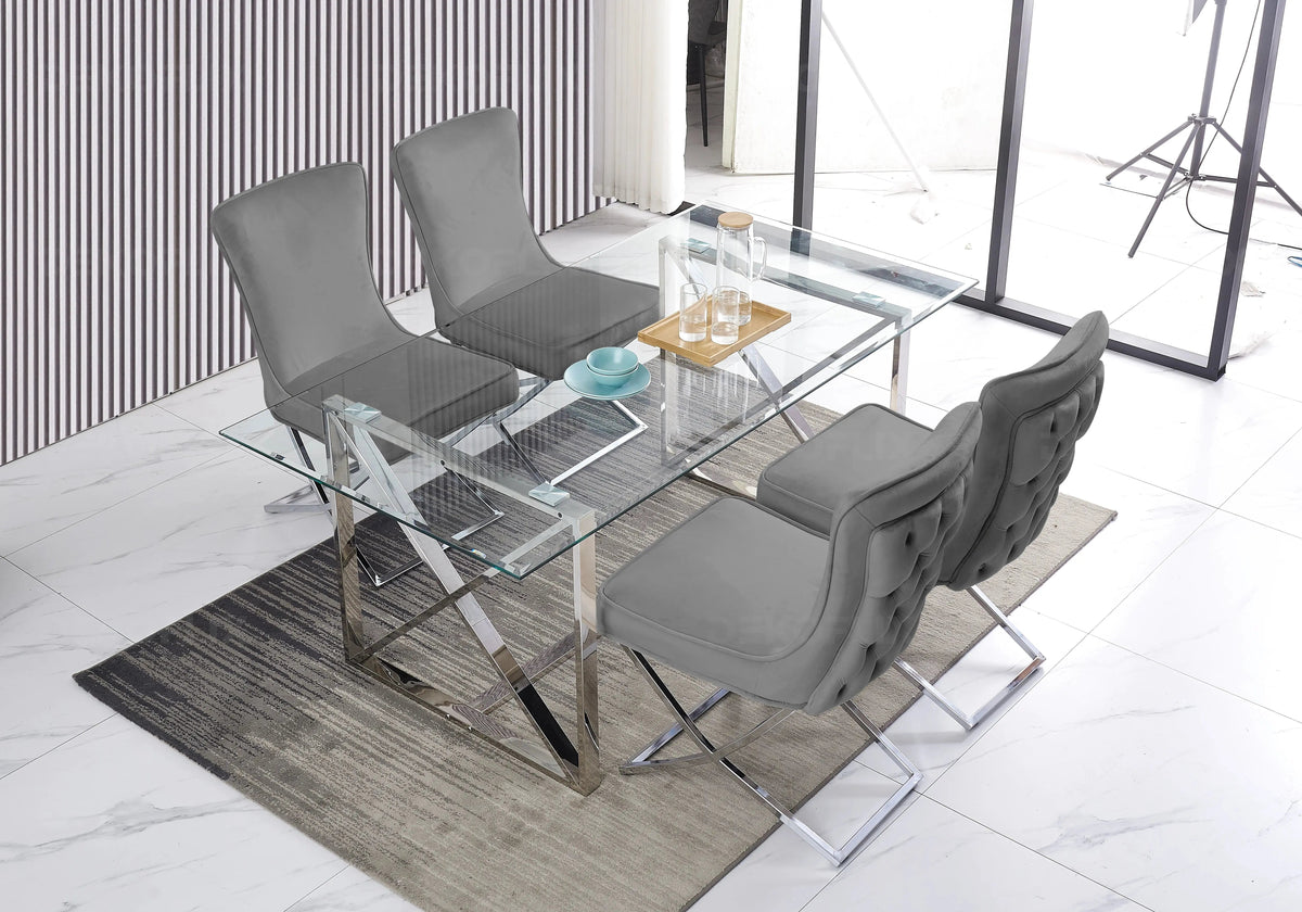 Lot de 2 chaises capitonnées anthracite | Korva