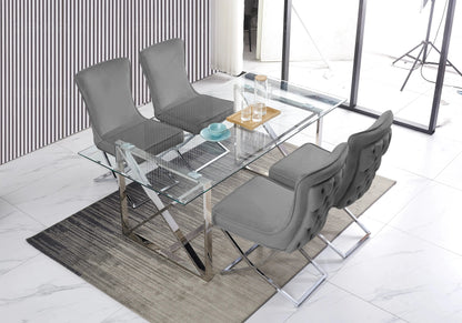 Lot de 2 chaises capitonnées anthracite | Korva