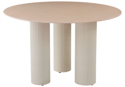 Table à manger moderne en céramique beige brillant | Kivox