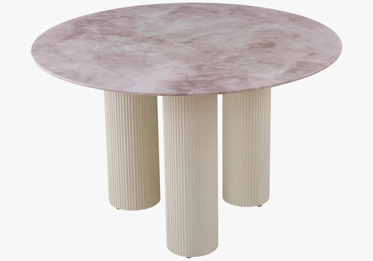 Table marbre céramique et chaises doudou blanc | Kivox