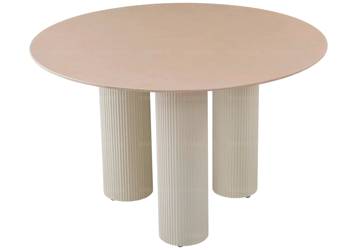Table marbre céramique et chaises doudou blanc | Kivox