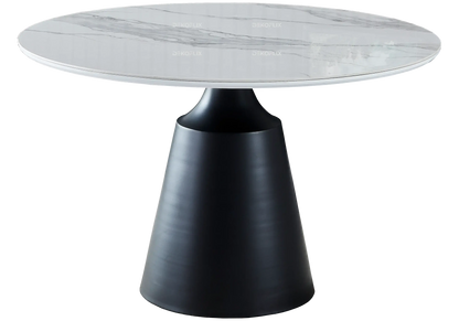 Table à manger ronde marbre blanc et doré | Kaelo