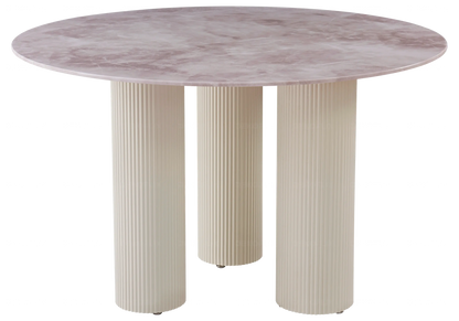 Table à manger céramique effet marbre gris 120x75 | Kivox