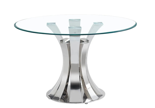 Table à manger compacte chrome transparent | Vexta