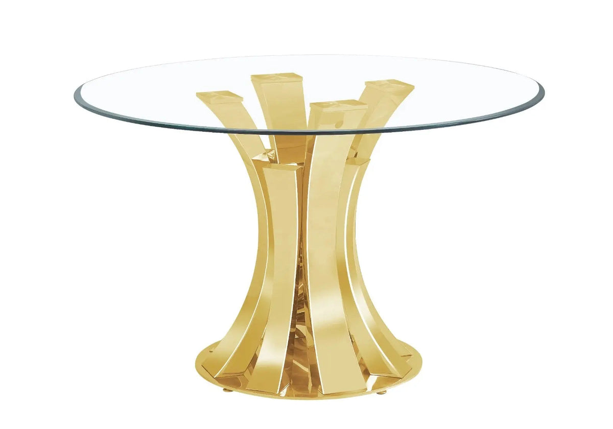 Table à manger dorée et transparente design | Vexta