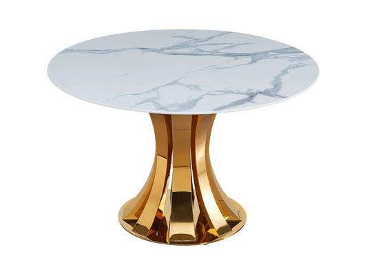 Table à manger dorée et transparente design | Vexta
