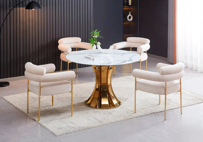 Table à manger dorée et transparente design | Vexta