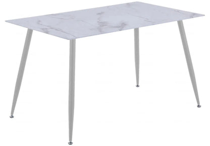 Table à manger rectangulaire marbre blanc moderne | Vexo