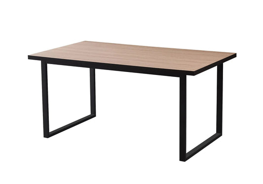 Table à manger moderne en chêne noir et métal | Kaelo