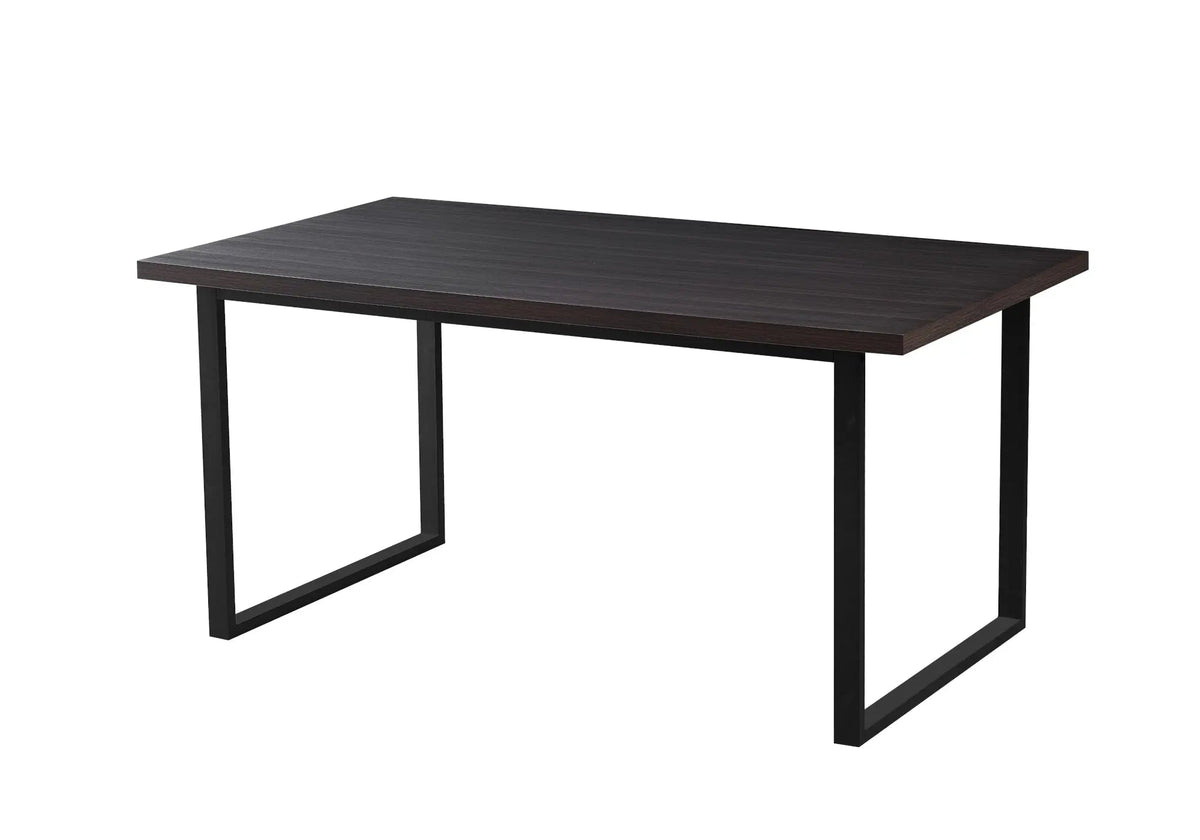Table à manger moderne en chêne noir et métal | Kaelo