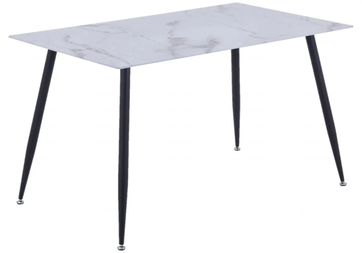 Table à manger rectangulaire marbre blanc et noir | Vexo