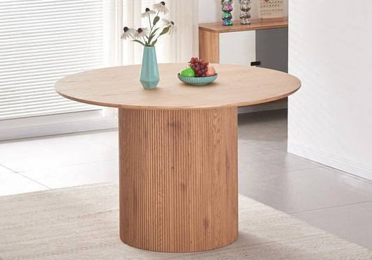 Table à manger ronde finition chêne pour salon | Klyro