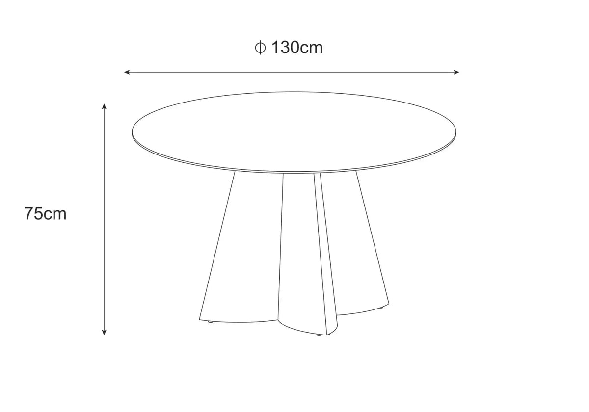 Table à manger ronde marbre blanc et métal | Zurik