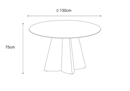 Table à manger ronde marbre blanc et métal | Zurik