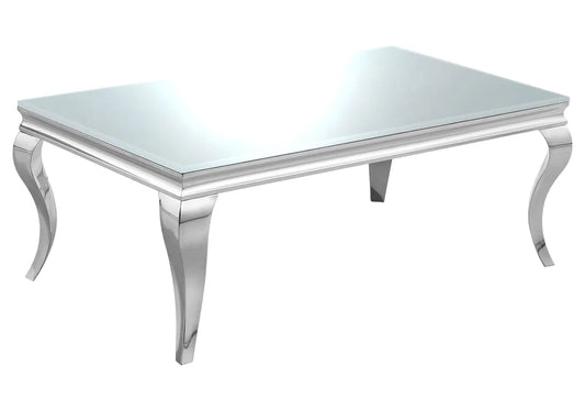 Table basse rectangulaire verre miroir argent | Halo