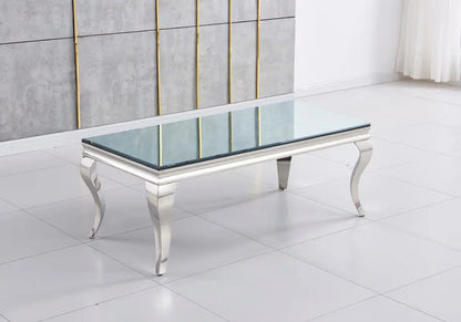 Table basse rectangulaire verre miroir argent | Halo