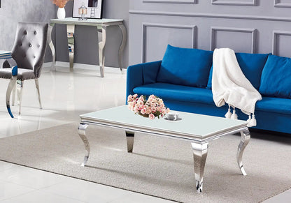 Table basse rectangulaire verre miroir argent | Halo