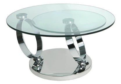 Table basse articulée chromée à plateaux pivotants | Kynix