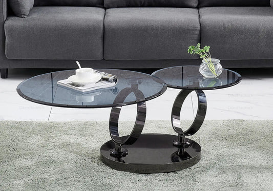 Table basse articulée noire à plateaux pivotants | Kynix