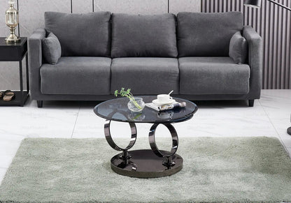Table basse articulée noire à plateaux pivotants | Kynix