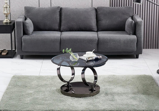 Table basse articulée noire à plateaux pivotants | Kynix