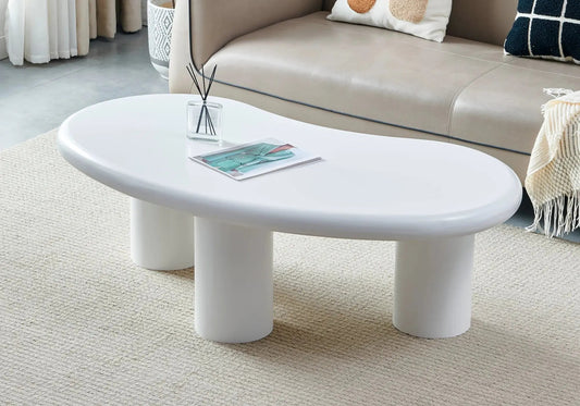 Table basse de salon bois blanc moderne | Borea