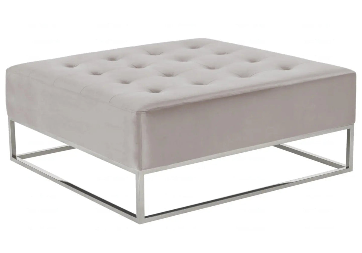 Table basse capitonnée en moka pour salon | Kora