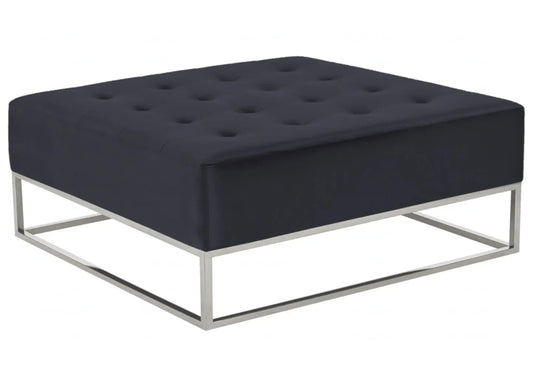 Table basse capitonnée en noir pour salon | Kora