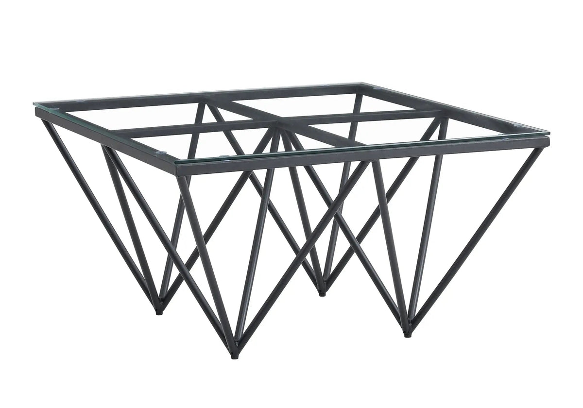 Table basse carrée noire verre pour salon design | Koya