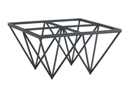 Table basse carrée noire verre pour salon design | Koya