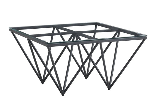 Table basse carrée noire verre pour salon design | Koya