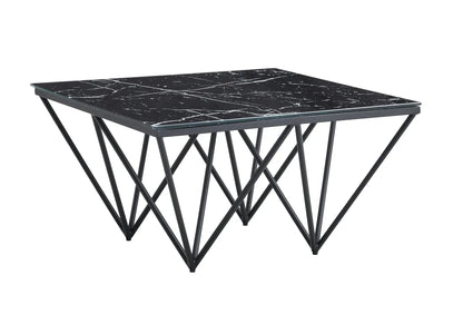 Table basse carrée de salon noire marbre noir | Koya