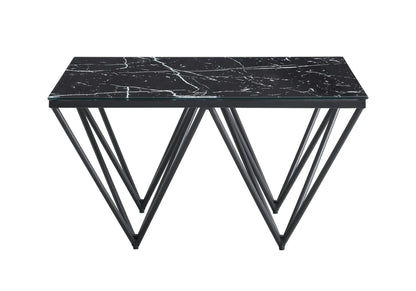 Table basse carrée de salon noire marbre noir | Koya