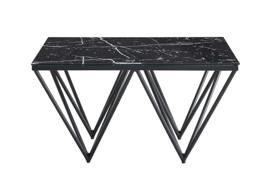 Table basse carrée de salon noire marbre noir | Koya