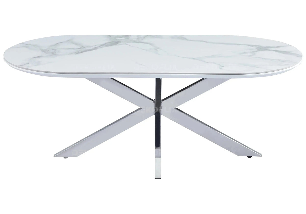 Table basse en céramique effet marbre blanc | Vexta