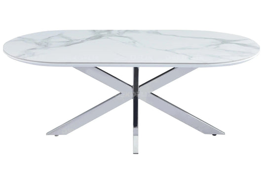 Table basse en céramique effet marbre blanc | Vexta
