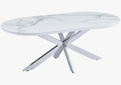 Table basse en céramique effet marbre blanc | Vexta