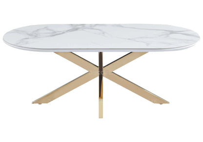 Table basse en céramique effet marbre blanc | Vexta