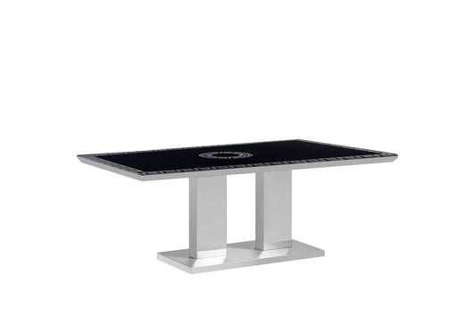 Table basse moderne chromée et verre versace | Lenz