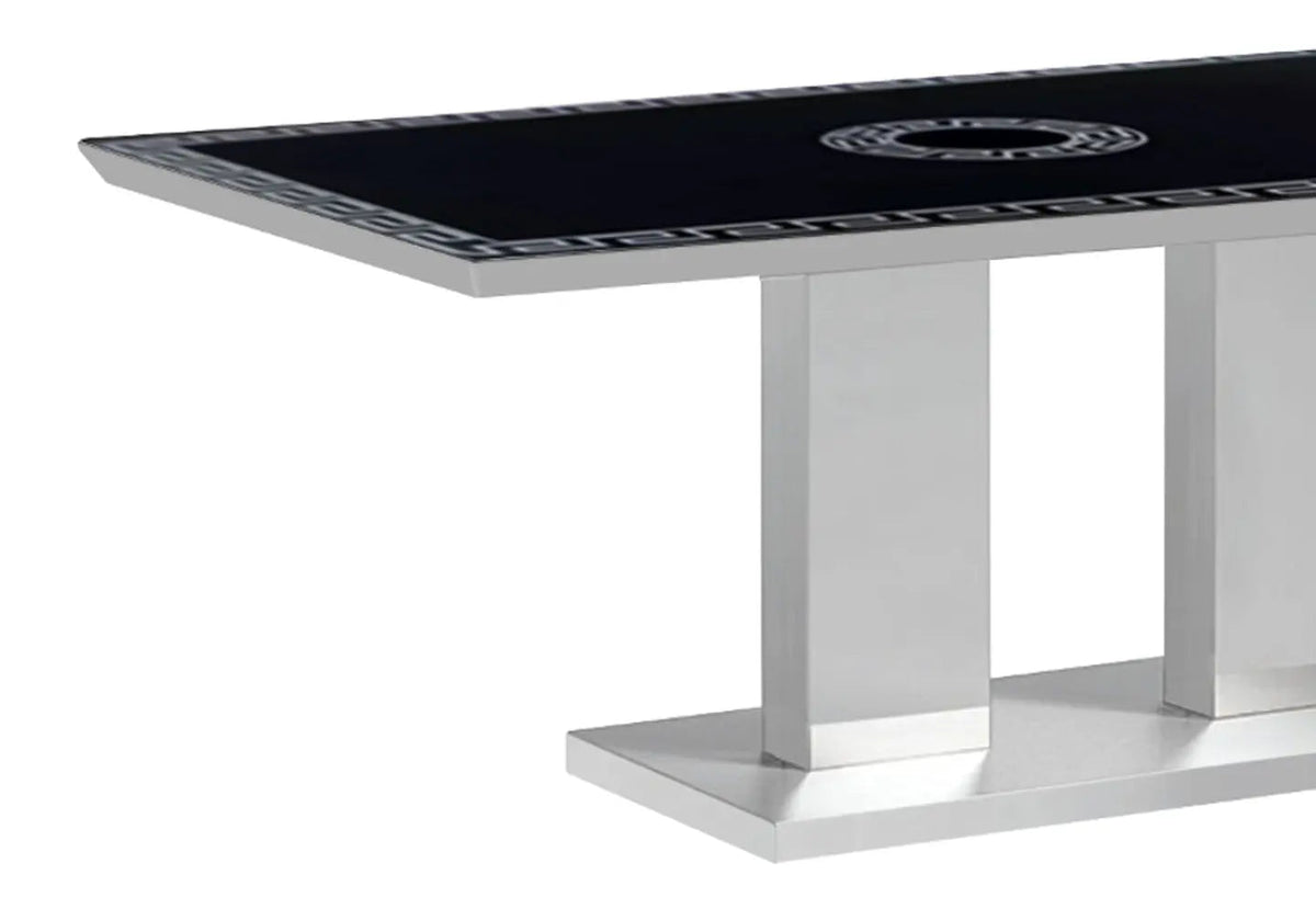 Table basse moderne chromée et verre versace | Lenz