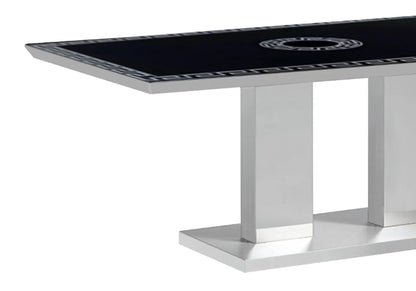Table basse moderne chromée et verre versace | Lenz