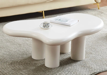 Table basse design blanche 120 cm pour le salon | Zylo