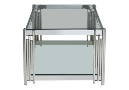 Table basse design moderne verre et acier chromé | Zalys