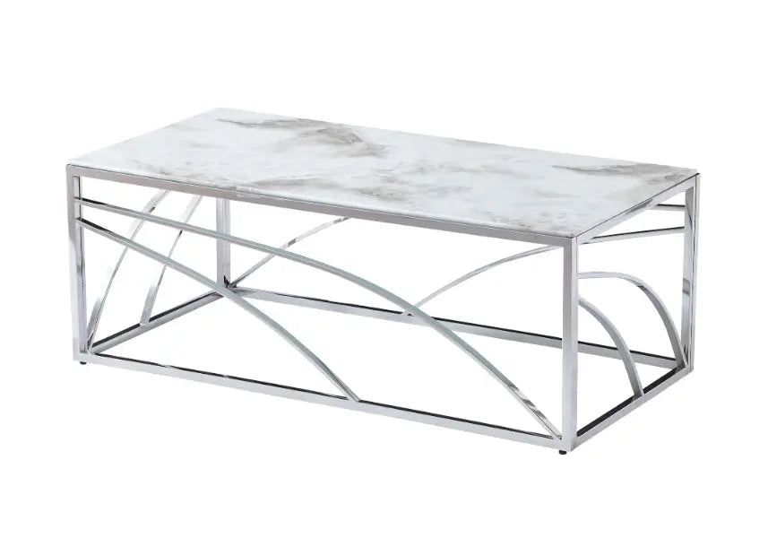 Table basse design avec finition marbre blanc | Nyro