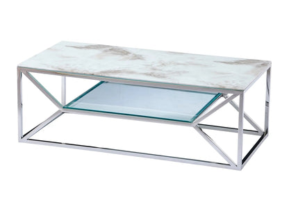 Table basse design marbre blanc pour salon | Orivo