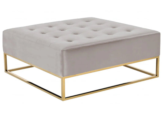 Table basse dorée capitonnée en moka | Kora