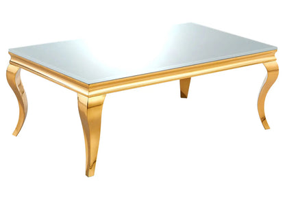 Table basse rectangulaire miroir et acier doré | Halo
