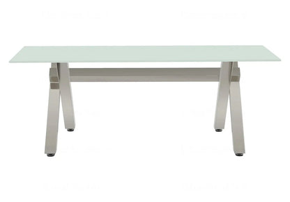 Table basse verre trempé et pieds x argent | Zyro